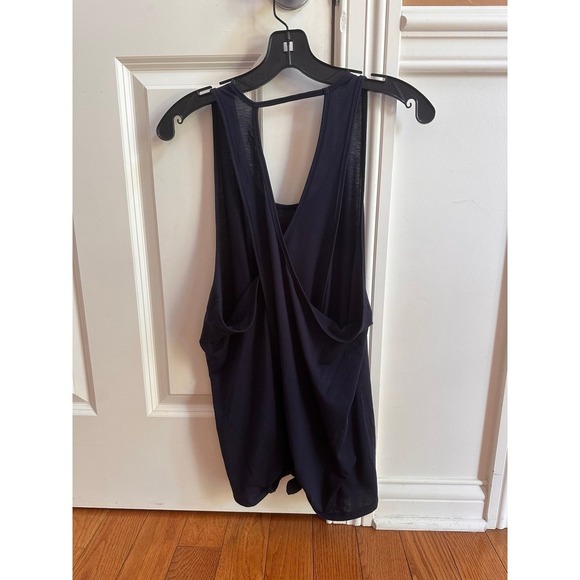 Athleta Women's Size large  Split Back Activewear Tank Top Navy Blue Relaxed - Picture 1 of 5